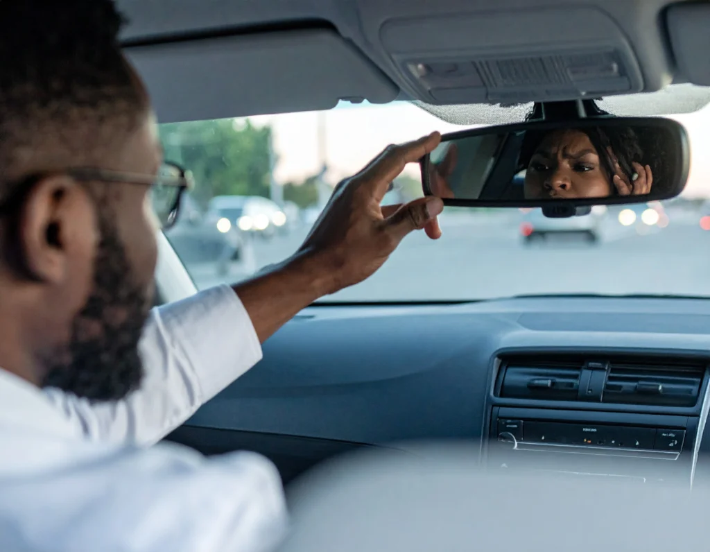 Creepy uber driver looks at female passenger in back seat - uber sexual assault lawsuit - File Abuse Lawsuit