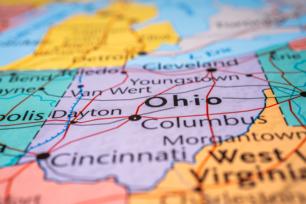 Photo of map of ohio