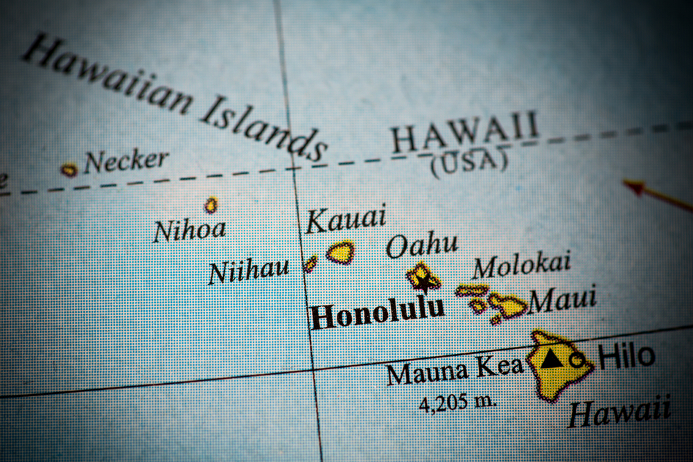 Photo of map hawaii