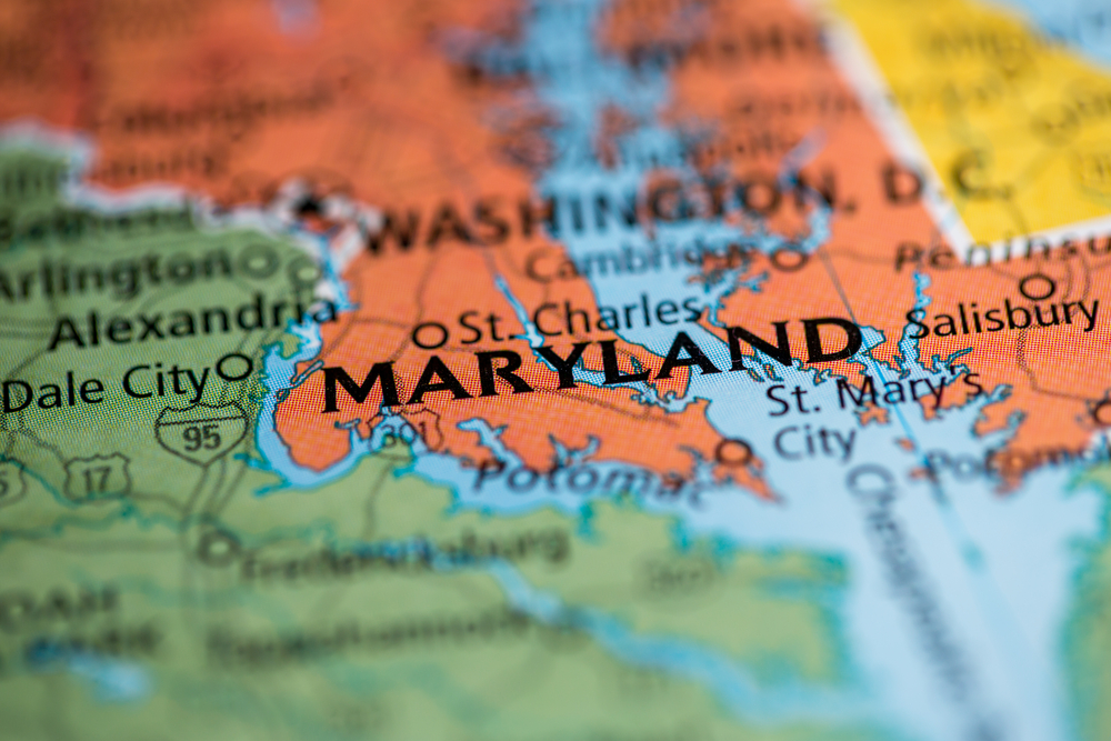 Photo of map of maryland